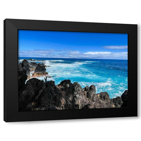 Puna Churn Black Modern Wood Framed Art Print by Nebula, Melissa