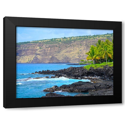Kona Rocky Coast Black Modern Wood Framed Art Print by Nebula, Melissa