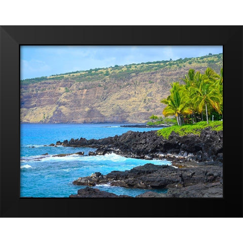 Kona Rocky Coast Black Modern Wood Framed Art Print by Nebula, Melissa