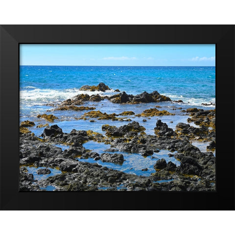 Kona Rocky Coast 2 Black Modern Wood Framed Art Print by Nebula, Melissa