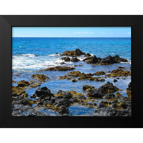 Kona Rocky Coast 3 Black Modern Wood Framed Art Print by Nebula, Melissa