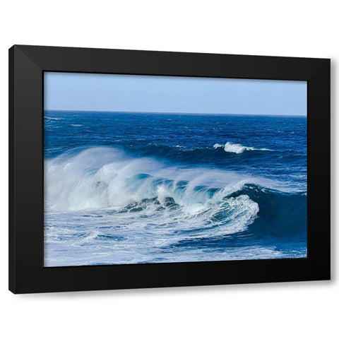 Wave Wash Black Modern Wood Framed Art Print by Nebula, Melissa