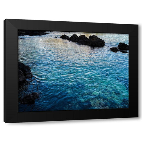 Watery Blanket Black Modern Wood Framed Art Print by Nebula, Melissa