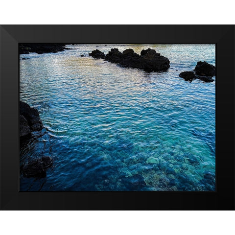 Watery Blanket Black Modern Wood Framed Art Print by Nebula, Melissa