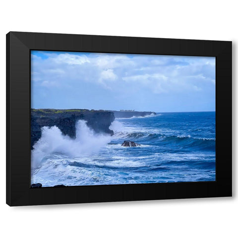 Cliffside Seasurge Black Modern Wood Framed Art Print by Nebula, Melissa