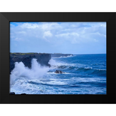 Cliffside Seasurge Black Modern Wood Framed Art Print by Nebula, Melissa