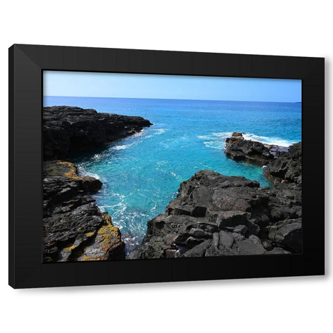 Kona Rocky Cove Black Modern Wood Framed Art Print with Double Matting by Nebula, Melissa