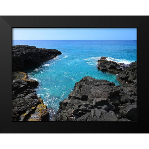 Kona Rocky Cove Black Modern Wood Framed Art Print by Nebula, Melissa