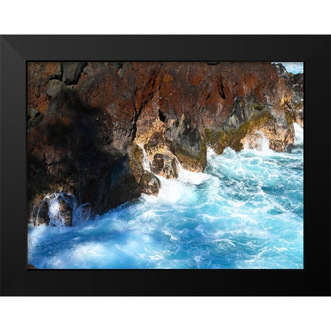 Puna Cliff Bottom Black Modern Wood Framed Art Print by Nebula, Melissa