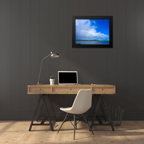 Hilo Bay Mauna Kea Rainbow Hug Black Modern Wood Framed Art Print by Nebula, Melissa