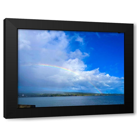 Hilo Bay Mauna Kea Rainbow Hug Black Modern Wood Framed Art Print with Double Matting by Nebula, Melissa
