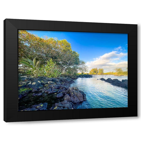 Tidal Coze Black Modern Wood Framed Art Print by Nebula, Melissa