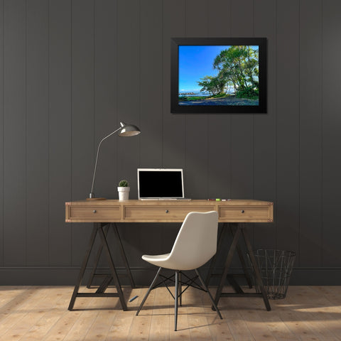 Hilo Shade Black Modern Wood Framed Art Print by Nebula, Melissa