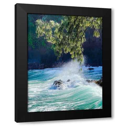 Seaside Surge Black Modern Wood Framed Art Print by Nebula, Melissa