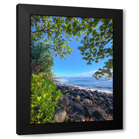 Hilo Cove Black Modern Wood Framed Art Print by Nebula, Melissa