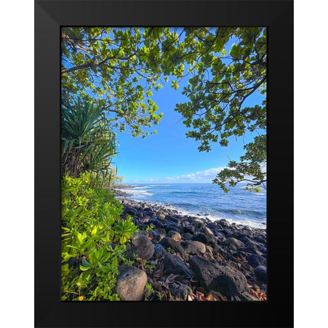 Hilo Cove Black Modern Wood Framed Art Print by Nebula, Melissa