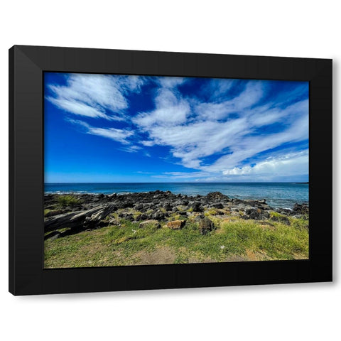 Seaside Serenity Black Modern Wood Framed Art Print with Double Matting by Nebula, Melissa