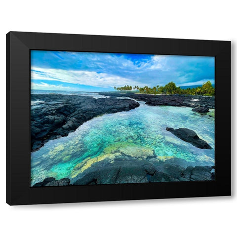 Honaunau Forgiving Pool Black Modern Wood Framed Art Print by Nebula, Melissa