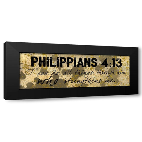 Philippians Strength Black Modern Wood Framed Art Print by Prime, Marcus