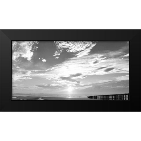 Beach Stroll BW 1 Black Modern Wood Framed Art Print by Prime, Marcus