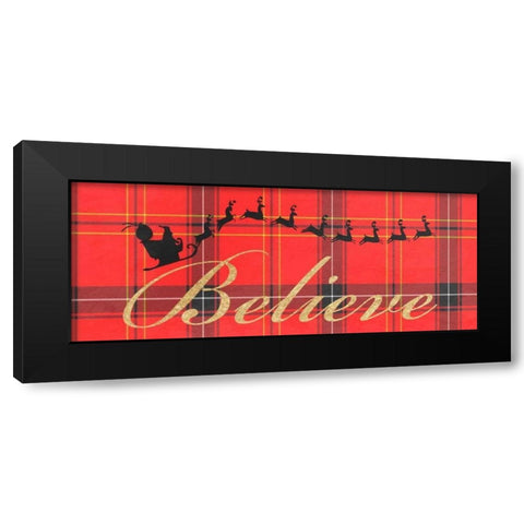 Believe In Plaid Black Modern Wood Framed Art Print by Prime, Marcus