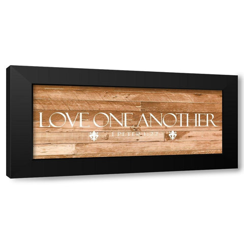 Love All Black Modern Wood Framed Art Print with Double Matting by Prime, Marcus