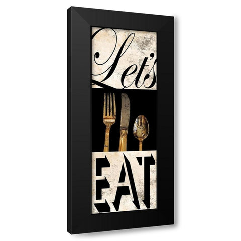 Lets Eat Black Modern Wood Framed Art Print with Double Matting by Prime, Marcus
