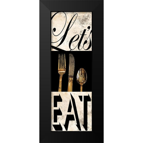 Lets Eat Black Modern Wood Framed Art Print by Prime, Marcus