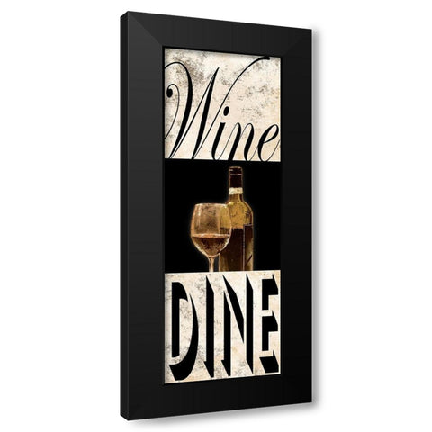 Wine Dine Black Modern Wood Framed Art Print with Double Matting by Prime, Marcus