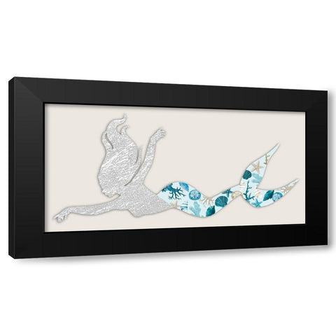 Celestial Mermaid Black Modern Wood Framed Art Print with Double Matting by Prime, Marcus