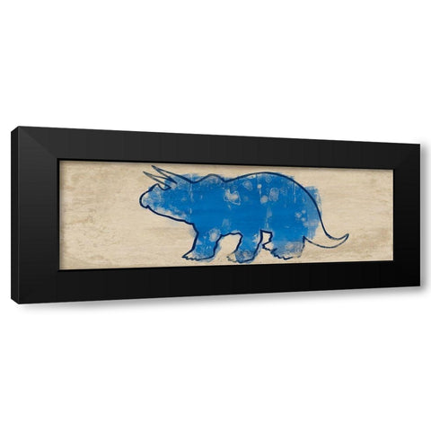 Paint Splashed Dino 1 Black Modern Wood Framed Art Print with Double Matting by Prime, Marcus