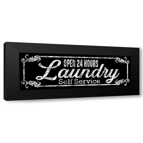 Laundry Self Service Black Modern Wood Framed Art Print with Double Matting by Prime, Marcus