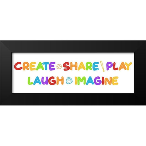 Fun Rules Black Modern Wood Framed Art Print by Prime, Marcus