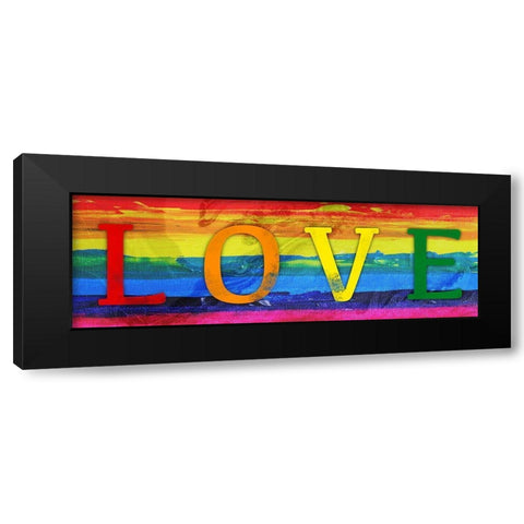Rainbow Love Black Modern Wood Framed Art Print with Double Matting by Prime, Marcus