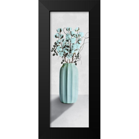 Teal Cotton Bouquet 1 Black Modern Wood Framed Art Print by Prime, Marcus