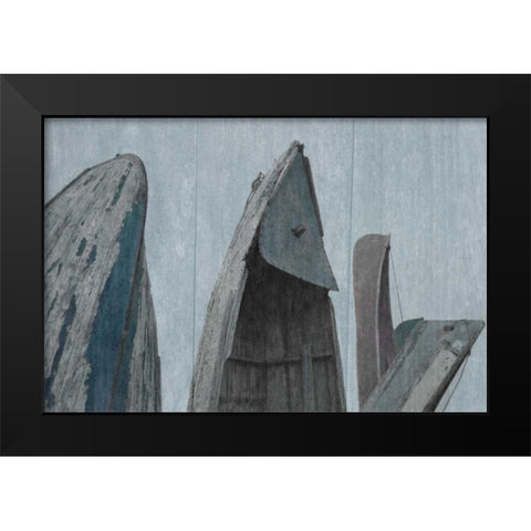 Wooden Boats Black Modern Wood Framed Art Print by Prime, Marcus