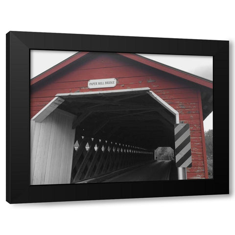 Paper Mill Bridge Black Modern Wood Framed Art Print by Prime, Marcus