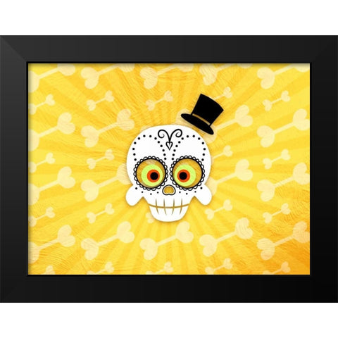 Dia De Los Muertos 4 Black Modern Wood Framed Art Print by Prime, Marcus