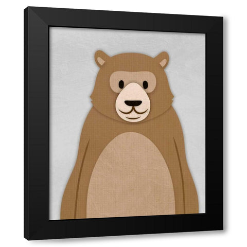 Cheery Bear Black Modern Wood Framed Art Print by Prime, Marcus