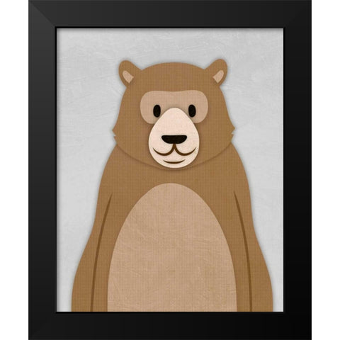 Cheery Bear Black Modern Wood Framed Art Print by Prime, Marcus