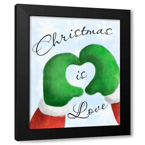 Christmas Is Love 2 Black Modern Wood Framed Art Print with Double Matting by Prime, Marcus