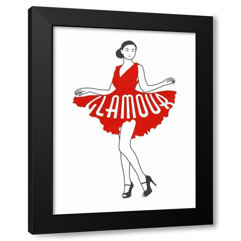 Glamour Girl Black Modern Wood Framed Art Print with Double Matting by Prime, Marcus