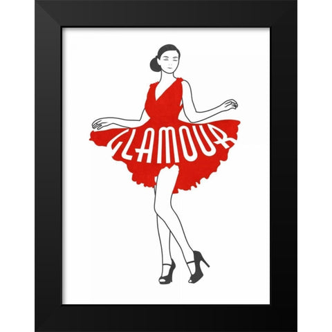 Glamour Girl Black Modern Wood Framed Art Print by Prime, Marcus