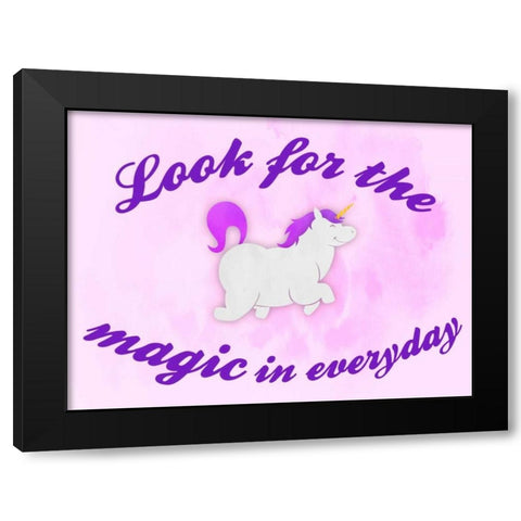 Unicorn Magic Black Modern Wood Framed Art Print with Double Matting by Prime, Marcus