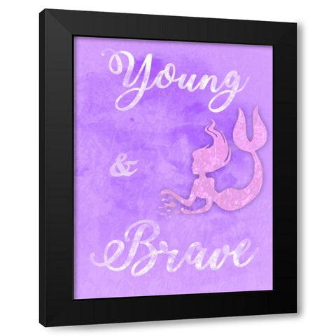 Brave Mermaids Black Modern Wood Framed Art Print with Double Matting by Prime, Marcus