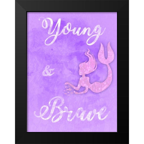Brave Mermaids Black Modern Wood Framed Art Print by Prime, Marcus
