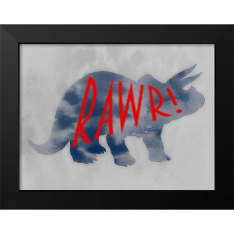 Dino Rawr Black Modern Wood Framed Art Print by Prime, Marcus