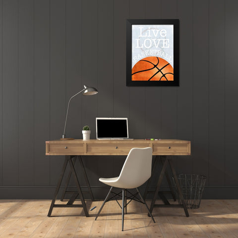 Basketball Love Black Modern Wood Framed Art Print by Prime, Marcus