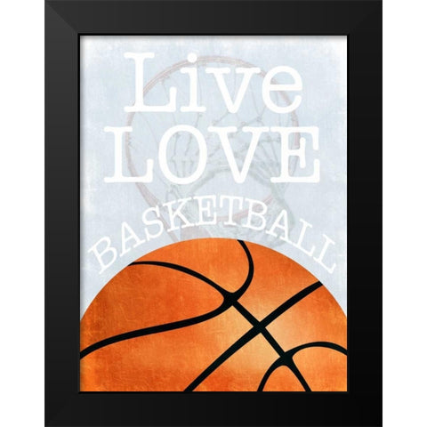 Basketball Love Black Modern Wood Framed Art Print by Prime, Marcus