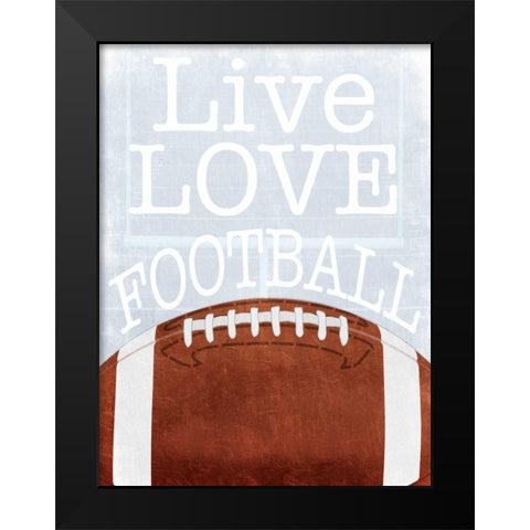 Football Love Black Modern Wood Framed Art Print by Prime, Marcus